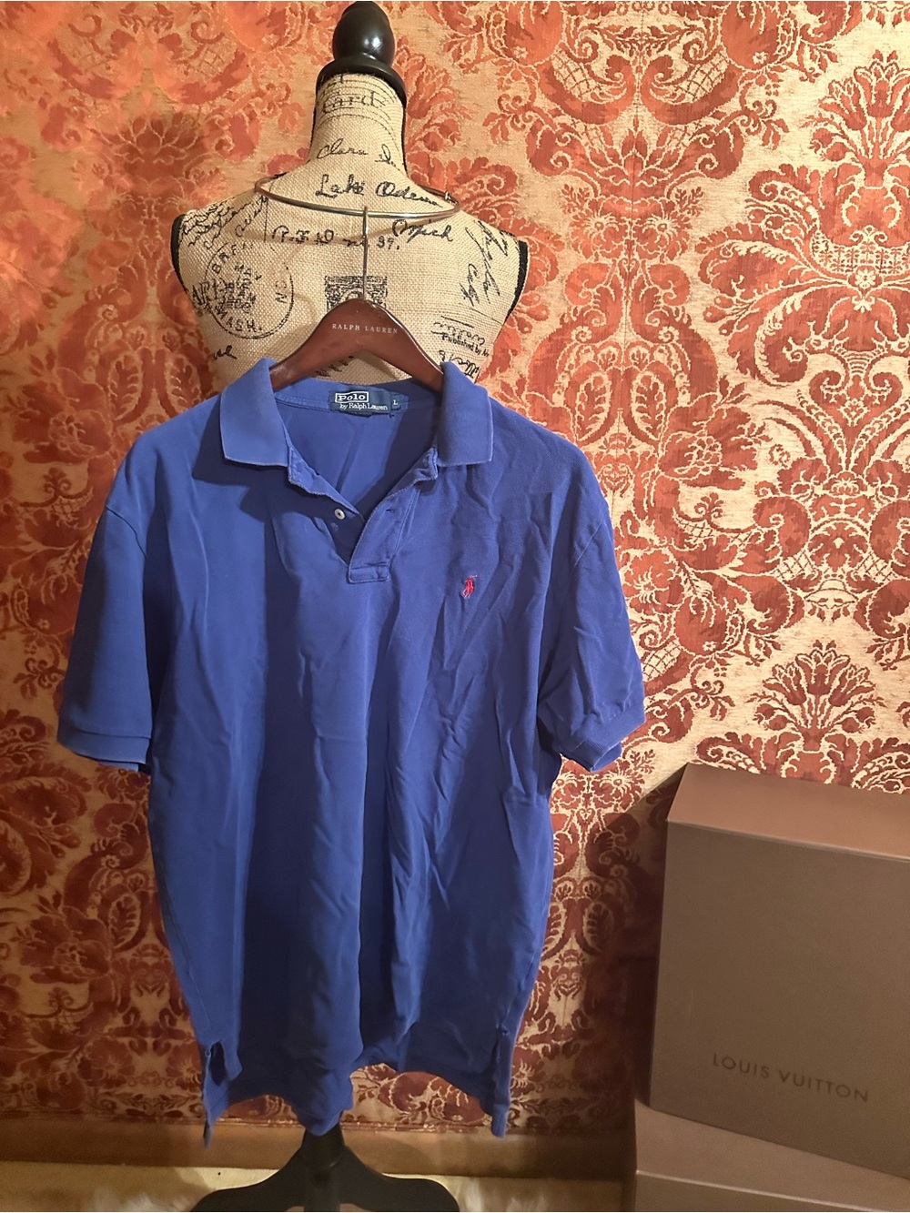 Ralph Lauren Men's Royal Blue Polo with Red Pony